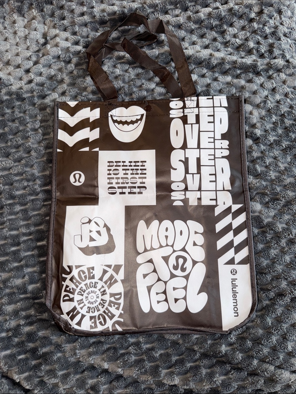 lululemon athletica Brown and White Graphic Tote Bag